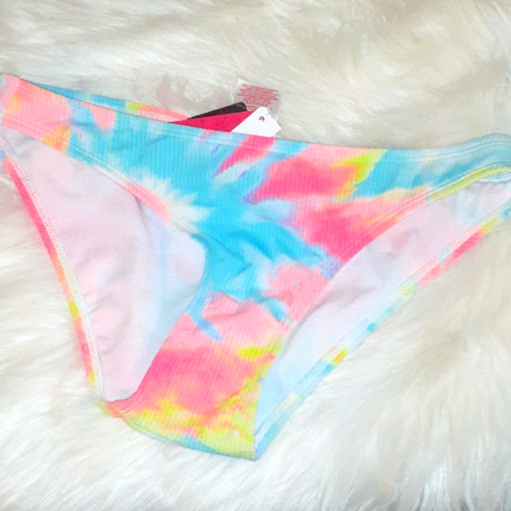 NWT Xhiliration Neon Blue Pink Bikini Bottom sz S…
